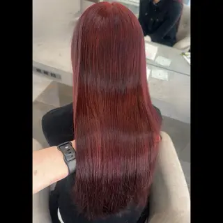 ロング カラー ヘアアレンジ 🖤kana/艶髪/ 韓国風暗髪カラー🖤のヘアスタイル