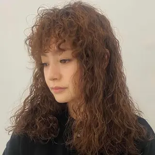 ミディアム パーマ 大石 沙季のヘアスタイル