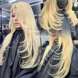 ロング カラー シールエクステ特化 ハイトーン、NANAのヘアスタイル