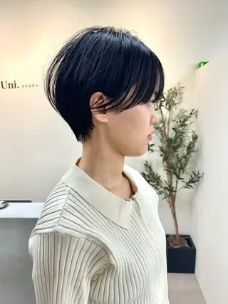 ショート レイヤー×縮毛矯正 深見 拓のヘアスタイル