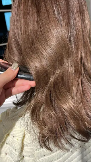 ミディアム カラー ヘアアレンジ 髪質改善/縮毛矯正/ レイヤーカットななこのヘアスタイル