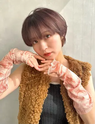 ショート カラー 可愛いベージュ作る 美容師/あかね🧸のヘアスタイル