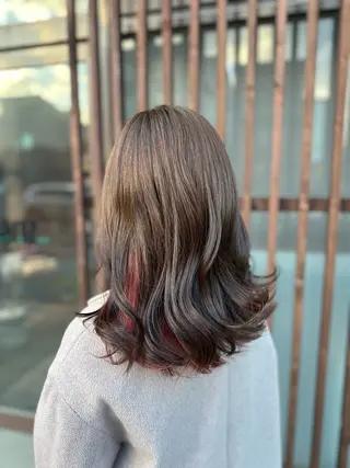 セミロング カラー 💜推しインナー カラー/菊池柊真💜のヘアスタイル