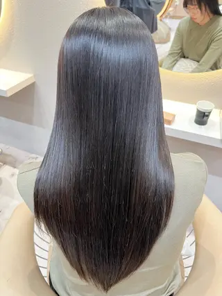 セミロング カラー 興津/韓国レイヤー ダブルカラー美髪縮毛のヘアスタイル