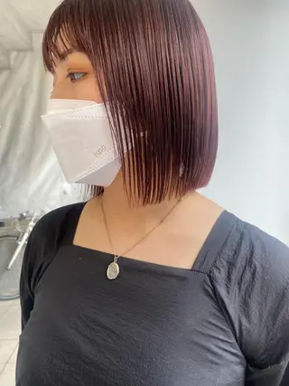 ショート カラー センターパート/ 暖色カラーayuのヘアスタイル