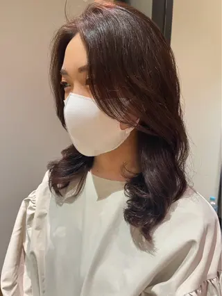セミロング パーマ むらたナチュラルパー マ🌀透明感カラーのヘアスタイル
