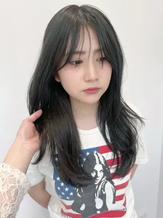 セミロング 顔まわり🎀レイヤー 心斎橋【あやか】🎀のヘアスタイル