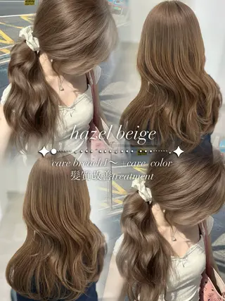 ロング カラー YUKA🤍ベージュ /ミルクティーのヘアスタイル