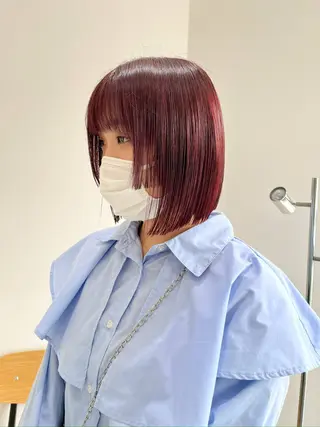 ミディアム カラー 長山 茉白のヘアスタイル