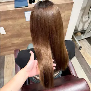 ロング なつき/ 艶カラー/縮毛矯正のヘアスタイル