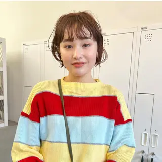 パーマ クロスパーマ× 透明感カラー✂︎のヘアスタイル
