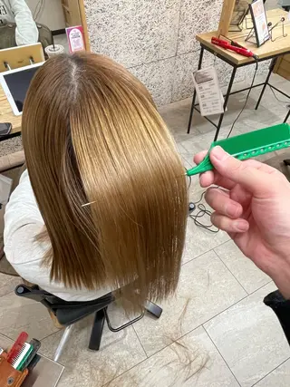 ミディアム 浅川恵太/縮毛矯正 /ブリーチ縮毛矯正のヘアスタイル