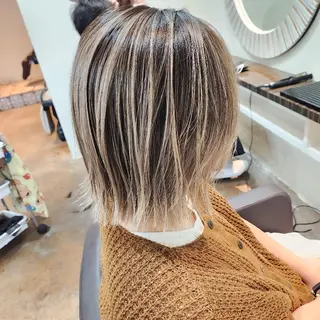 カラー ミディアム ブリーチ、デザイン  カラー福士直矢のヘアスタイル