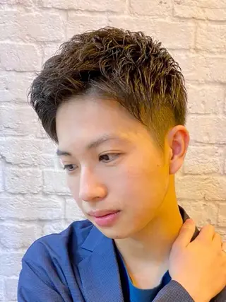 ショート パーマ ヘアアレンジ メンズ キッズ メンズカット/パーマ 山崎航平💈のヘアスタイル