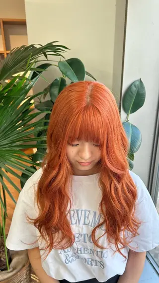 ロング カラー 暖色カラー/美髪矯正 /フクダ モエ🐿のヘアスタイル