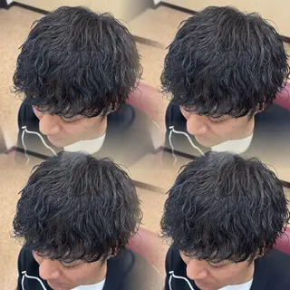 ミディアム メンズ 焼津メンズパーマ特化 大石雄生のヘアスタイル