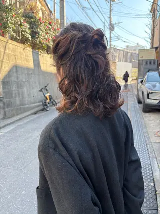 ミディアム パーマ 無料カット/ 癖毛風パーマ/凜のヘアスタイル