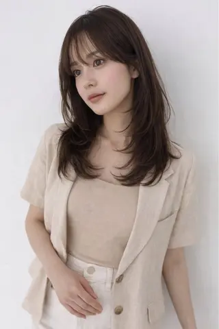 セミロング モテ髪🫧赤み消し カラー表参道きょうこのヘアスタイル