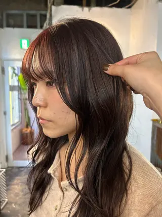 ロング カラー maho/垢抜け カラーパーマメイクのヘアスタイル