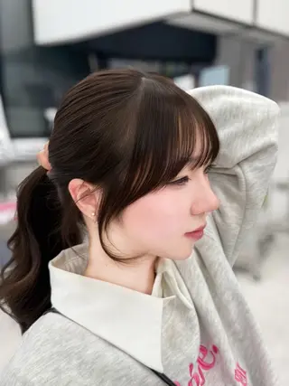 セミロング カラー ヘアアレンジ 韓国ガーリーヘア🎀 Sayaka🤍のヘアスタイル