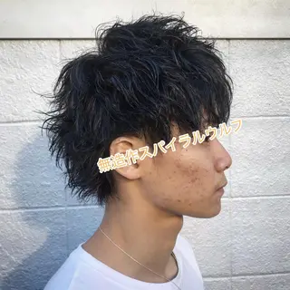 ショート カラー パーマ メンズ ニュアンスパーマ/ レイヤー/茶屋町のヘアスタイル