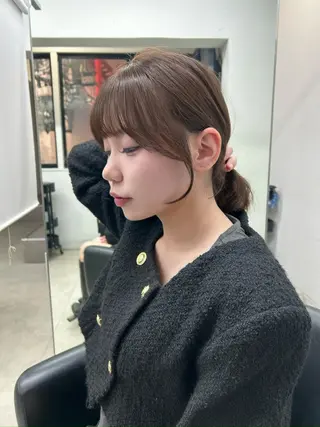 ミディアム 梅田l大人韓国ヘア レイヤー×艶カラーのヘアスタイル