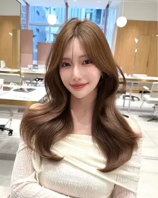 セミロング カラー 🇰🇷韓国風くびれ ヘア🇰🇷中村優大のヘアスタイル