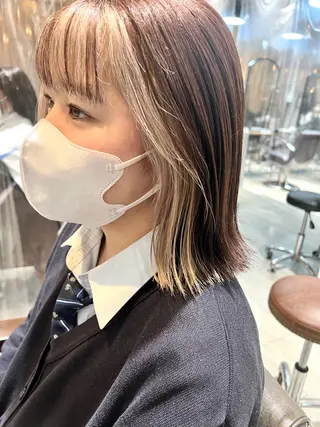 ミディアム カラー ヘアアレンジ 🌈インナーカラー ‘ショウマ’🌈のヘアスタイル