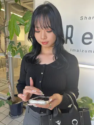 ミディアム カラー ヘアアレンジ 🫧umu.🫧韓国 /レイヤー/ハッシュのヘアスタイル