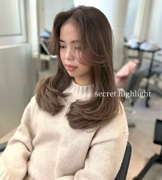 ロング カラー MEI🎀つやカラー 🎀レイヤー🎀渋谷のヘアスタイル
