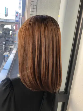 ミディアム カラー 髪質改善&ブリーチ 伊勢 祐一郎のヘアスタイル
