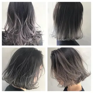セミロング カラー Muミュー/ブリーチ ハイトーン　Wカラーのヘアスタイル