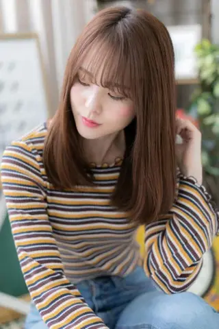 ミディアム カラー クセ毛解決💠艶髪 縮毛矯正💠棚村竜太のヘアスタイル