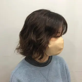 セミロング カラー パーマ ヘアアレンジ JURI🤎 ワンカールレイヤーのヘアスタイル