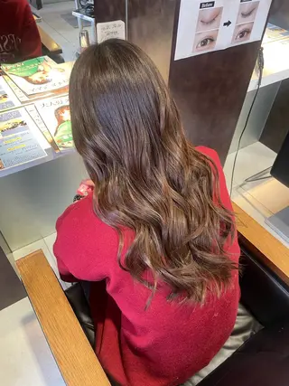 セミロング カラー 🤎韓国ヘア ベージュ まゆか🤎のヘアスタイル