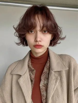 パーマ RIN パーマ/暖色カラーのヘアスタイル