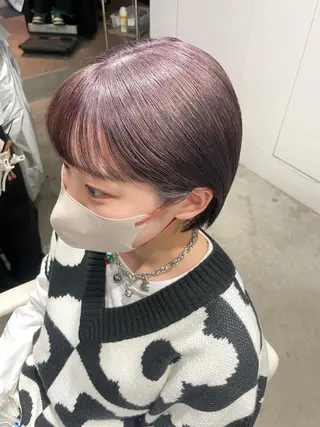 ショート カラー スパイラルパーマ 🌐hina⭐️のヘアスタイル