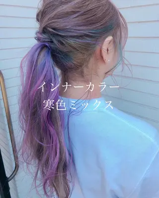 ロング カラー ﾊｲﾄｰﾝ/ｶﾗｰ/ 用賀/稲若健太郎のヘアスタイル