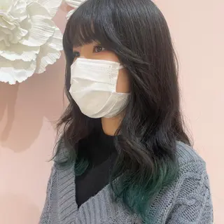セミロング カラー レイヤー/ウルフ/ ハイトーンchimiのヘアスタイル