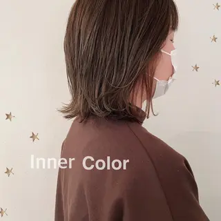 ミディアム カラー 市川 千夏のヘアスタイル