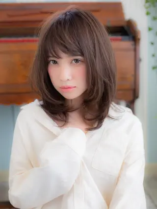 セミロング 福島 浩司のヘアスタイル