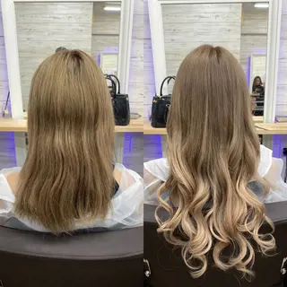 セミロング カラー ヘアアレンジ アイブロウ LAVENDIA 初音のヘアスタイル