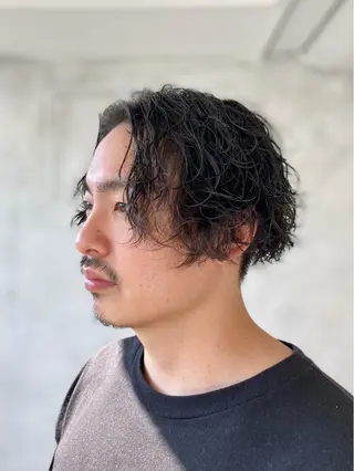 ミディアム パーマ メンズ 小川敏輝 OGWBarberのヘアスタイル