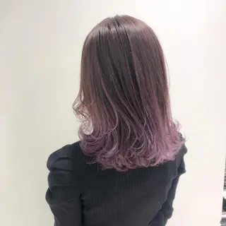 セミロング カラー エフェクトブリーチ 🌟前澤啓太朗のヘアスタイル