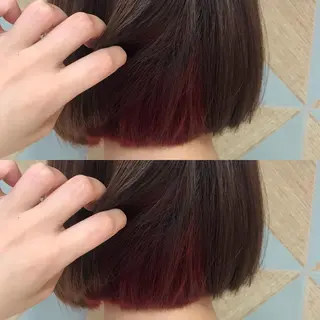 ミディアム カラー 小栗 麻衣のヘアスタイル