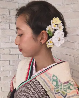 ヘアアレンジ あやかショート 白髪ぼかしのヘアスタイル