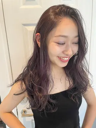 ミディアム カラー パーマ CEINE PATHのヘアスタイル