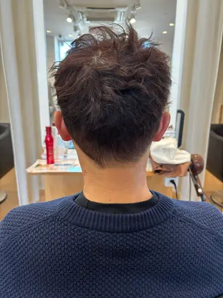ショート パーマ メンズ 秋山知穂🧸縮毛矯正 ショート新越谷南越谷のヘアスタイル