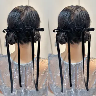 ロング ヘアアレンジ ヘアメ🎀推しカラー 🥣横浜/しほ🧸のヘアスタイル