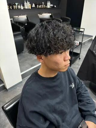 パーマ メンズ スパイキーパーマ 柏NO1 藤本葉のヘアスタイル